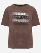 romee's T-shirt Maro din Bumbac cu Croială Oversize cu Imprimeu Orinvyra