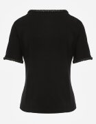 romee's T-shirt minimalist din bumbac decorat cu împletituri Thessele Negru
