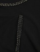 romee's T-shirt minimalist din bumbac decorat cu împletituri Thessele Negru
