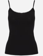 romee's Top de lenjerie Negru din Bumbac Decorat cu Bordură din Dantelă Bervina