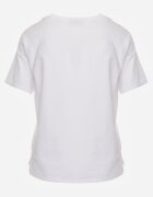 romee's Tricou Alb din Bumbac cu Spate Mai Lung și Decupaje Laterale Cordalea