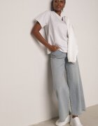 romee's Tricou Alb din Bumbac Tip Oversize Nedika