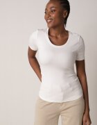 romee's Tricou Alb Striat Decorat pe Laterale cu Încrețituri Nedisa