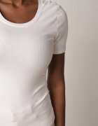 romee's Tricou Alb Striat Decorat pe Laterale cu Încrețituri Nedisa