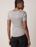 romee's Tricou Gri Reiat Decorat Pe laterale Cu încrețituri Nedisa