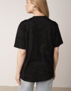 romee's Tricou Negru din Bumbac cu Croială Oversize cu Scrisul Orinvyra