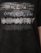 romee's Tricou Negru din Bumbac cu Croială Oversize cu Scrisul Orinvyra