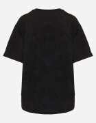 romee's Tricou Negru din Bumbac cu Croială Oversize cu Scrisul Orinvyra
