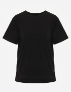 romee's Tricou Negru din Bumbac cu Spate Mai Lung și Decupaje Laterale Cordalea