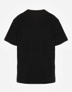romee's Tricou Negru din Bumbac cu Spate Mai Lung și Decupaje Laterale Cordalea