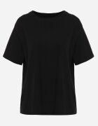 romee's Tricou Negru din Bumbac Tip Oversize Nedika