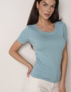 romee's Tricou Reiat Albastru Deschis Decorat cu încrețituri pe laterale Nedisa