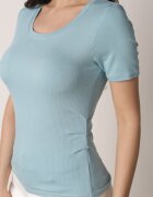 romee's Tricou Reiat Albastru Deschis Decorat cu încrețituri pe laterale Nedisa