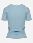 romee's Tricou Reiat Albastru Deschis Decorat cu încrețituri pe laterale Nedisa