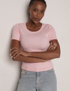 romee's Tricou Roz Reiat Decorat pe Laterale cu Încrețituri Nedisa