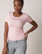 romee's Tricou Roz Reiat Decorat pe Laterale cu Încrețituri Nedisa