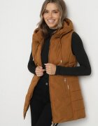 romee's Vestă Maro de tranziție cu croială cambrată și glugă Olendra