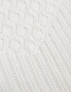 rosa Bluză Albă din Tricot Ajurat cu Mâneci Scurte Tolina