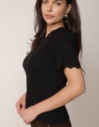 rosa Bluză din tricot neagră cu mânecă scurtă Bellalanie