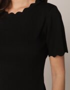 rosa Bluză din tricot neagră cu mânecă scurtă Bellalanie