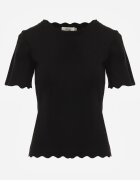 rosa Bluză din tricot neagră cu mânecă scurtă Bellalanie