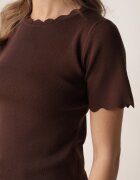 rosa Bluză Maro din tricot cu mânecă scurtă Bellalanie