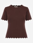 rosa Bluză Maro din tricot cu mânecă scurtă Bellalanie