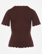 rosa Bluză Maro din tricot cu mânecă scurtă Bellalanie