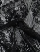 rosa Bluză tunică din dantelă transparentă cu motiv floral Triaka Neagră