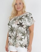 rosa Bluză Verde închis din bumbac cu imprimeu fantezist Jellu