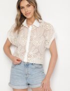 rosa Cămașă Albă cu Imprimeu Floral Zivale