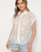 rosa Cămașă Albă cu Imprimeu Floral Zivale