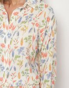 rosa Cămașă Bej din Bumbac cu Motiv Floral Nilarienne