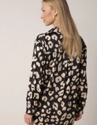 rosa Cămașă Neagră cu imprimeu leopard cu guler Emeili