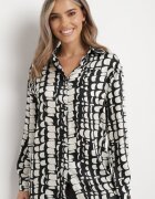 rosa Cămașă Neagră Decorată Cu Model Mozaic Melinn