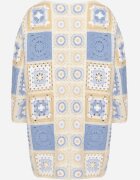 rosa Cardigan Albastru de Bumbac cu Model Ajurat Zivisse