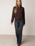 rosa Cardigan din vâscoză în stil Napoleonka cu guler tip tunică Biugge Maro
