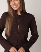 rosa Cardigan din vâscoză în stil Napoleonka cu guler tip tunică Biugge Maro
