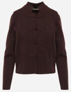 rosa Cardigan din vâscoză în stil Napoleonka cu guler tip tunică Biugge Maro