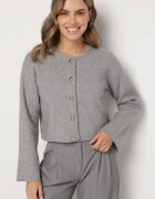 rosa Cardigan Gri descheiabil din viscoză decorat cu nasturi Asitta