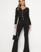 rosa Cardigan Negru încheiat cu nasturi cu fir metalic Stamana