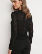 rosa Cardigan Negru încheiat cu nasturi cu fir metalic Stamana