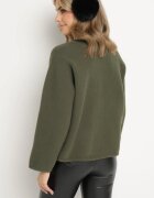 rosa Cardigan Verde cu Viscoză cu Nasturi Fannith