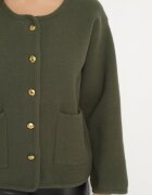 rosa Cardigan Verde cu Viscoză cu Nasturi Fannith