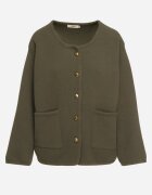 rosa Cardigan Verde cu Viscoză cu Nasturi Fannith