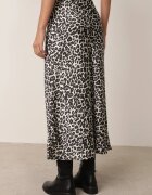 rosa Fustă Alb-Negru cu imprimeu leopard cu talie înaltă și elastic în talie Dimimas