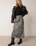 rosa Fustă Alb-Negru cu imprimeu leopard cu talie înaltă și elastic în talie Dimimas