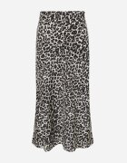 rosa Fustă Alb-Negru cu imprimeu leopard cu talie înaltă și elastic în talie Dimimas