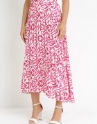 rosa Fustă Fucsia Plisată de satin Maxi Raimena