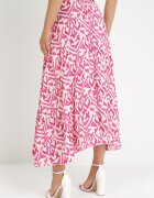 rosa Fustă Fucsia Plisată de satin Maxi Raimena